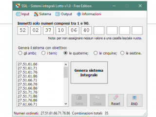 SSIL - Sviluppo Sistemi Integrali Lotto v1.0 Free Edition