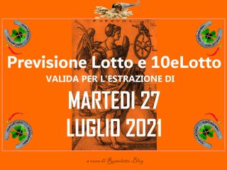 Previsione Lotto 27 Luglio 2021