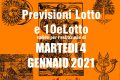 PREVISIONE LOTTO e 10eLotto n°2 di MARTEDI 4 GENNAIO 2022