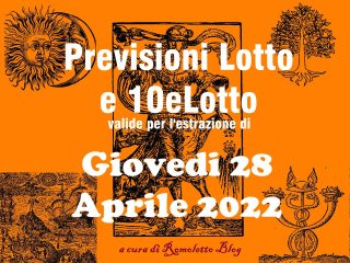 Previsione Lotto 28 Aprile 2022