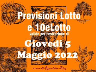 Previsione Lotto 5 Maggio 2022