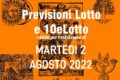PREVISIONE LOTTO e 10eLotto n°91 di MARTEDI 2 LUGLIO 2022